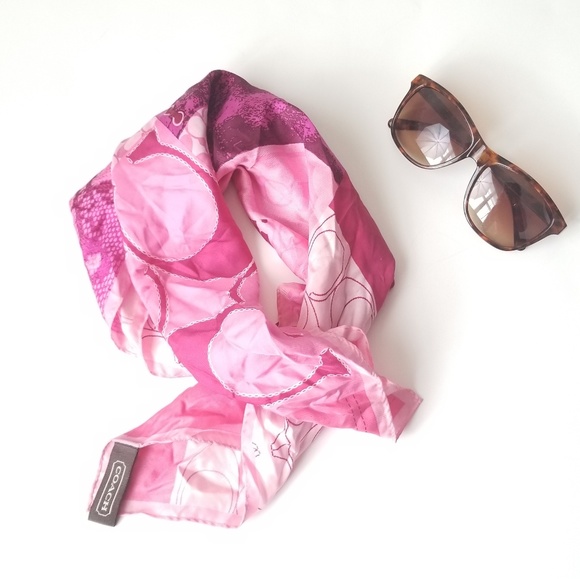 Coach Accessories - Coach pink silk scarf-B4